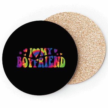 Discover I Love My Boyfriend Groovy Red Heart My Boyfriend Coasters