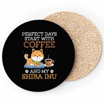 Discover Shiba Inu Dog Lover Puppy Breeder Coffee Drinker Coasters