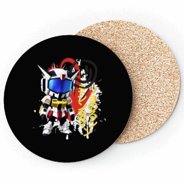 Discover Chibi Mecha: A Cute Cyberpunk Design 8 Coasters