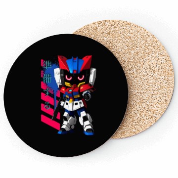 Discover Chibi Mecha: A Cute Cyberpunk Design 2 Coasters