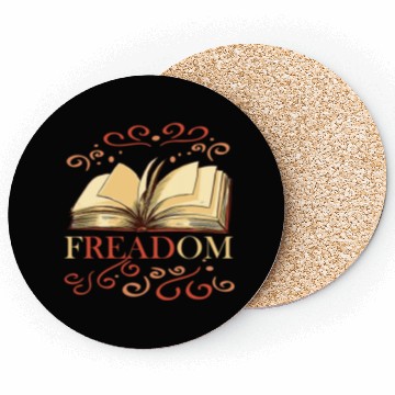 Discover Freadom book lover book worm reading librarian Coasters