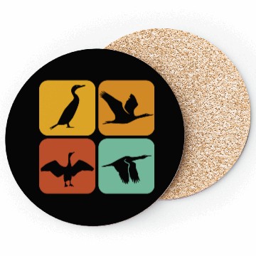 Discover Retro Cormorant Birds I Aesthetic I Cormorant Bird Coasters