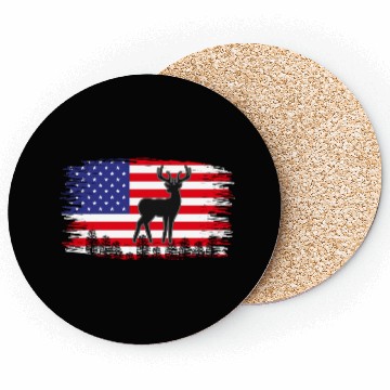 Discover Deer And Usa Flag Patriotic Distressed Coasters