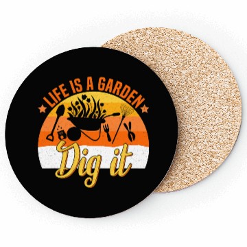 Discover Life is a Garden Dig it Succulent Gardening Grass Coasters