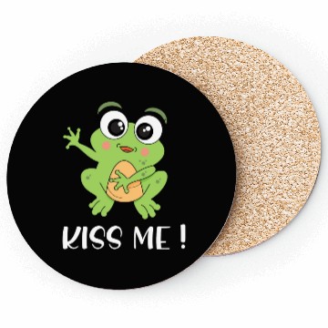 Discover Cartoon Kids Frog I Kiss Me Frog Motif 1 Coasters