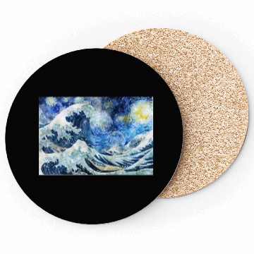 Discover Great Wave During a Starry Night Click on Artist Coasters