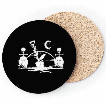 Discover Gothic Graveyard Vintage Crow Lover Skull Fanatic Coasters
