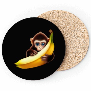 Discover Monkey hide and seek banana Coasters