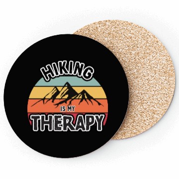 Discover Hiking is my therapy retro color mountains Coasters