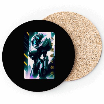 Discover Neon Nights: A Cyberpunk Design 7 Coasters