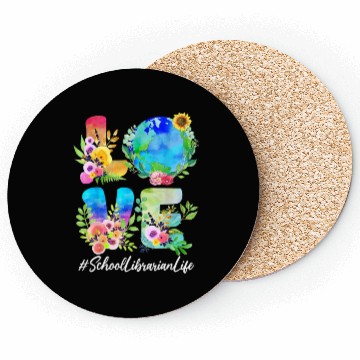 Discover School Librarian Love World Earth Day Save The Pla Coasters