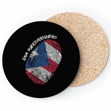 Discover Puerto Rico Flag Fingerprint For Boricua Usa Fans Coasters