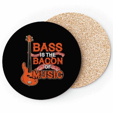 Discover Bass Guitar Bacon Music Coasters