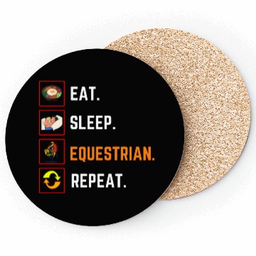 Discover Funny Eat Sleep equestrian Repeat Gift Coasters