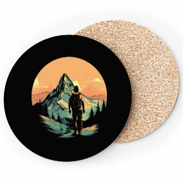Discover Mountain Hiking Adventure Sunset Coasters