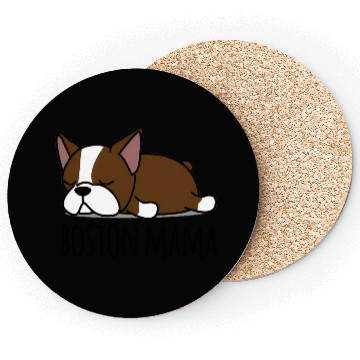 Discover Red Boston Terrier Boston Mama Coasters