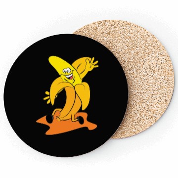 Discover funny running banana Coasters