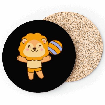 Discover Lion playing volleyball Coasters