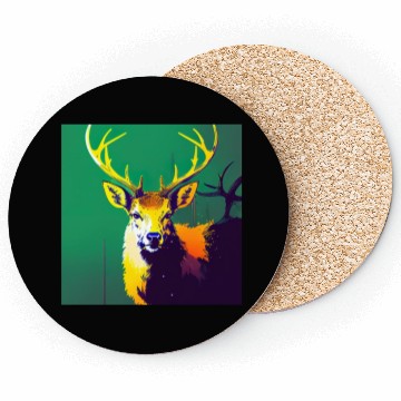 Discover Deer future ink Coasters