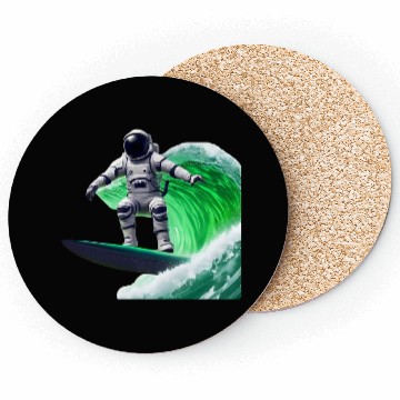 Discover Green waves surfing astronaut Coasters