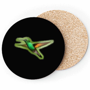 Discover Green Hummingbird Illustration Bird Lover Coasters
