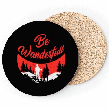 Discover Wanderlust Be Wanderfull Mountain Fan Hiking Coasters