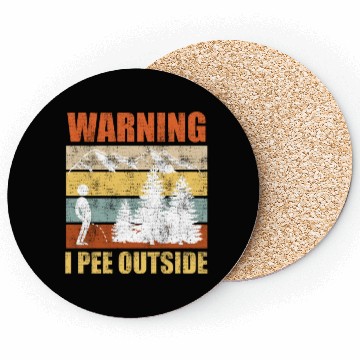 Discover Wanderlust funny I love peeing outside Coasters