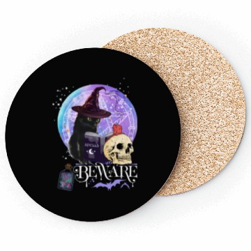 Discover Magic Witch Tarot cards Beware potion witchy hat Coasters