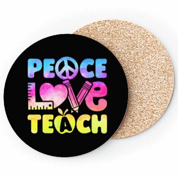 Discover Teacher Peace Love Teach First Day Back To School Coasters