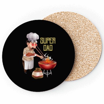 Discover Super Dad Cookout Illustration Super Hero Coasters