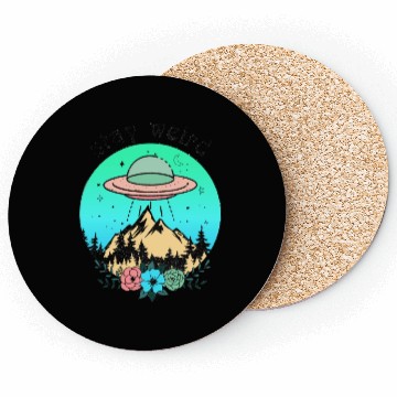 Discover Stay Weird UFO Coasters