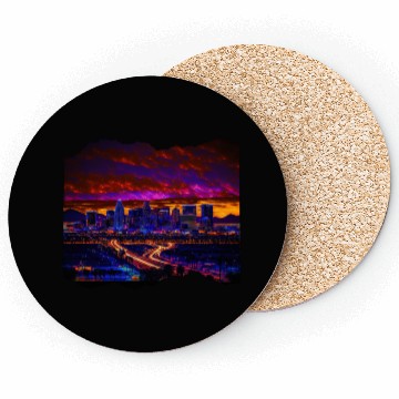 Discover Phoenix Arizonna Skyline Neon Desert Nights Coasters