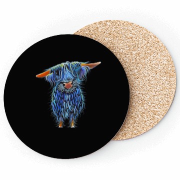 Discover Scottish Highland Cow Hairy Cow Cattle Farmer Cow Coasters
