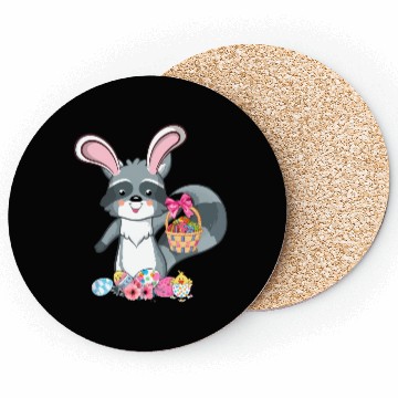 Discover Raccoon Bunny Ears Easter Eggs For Coasters