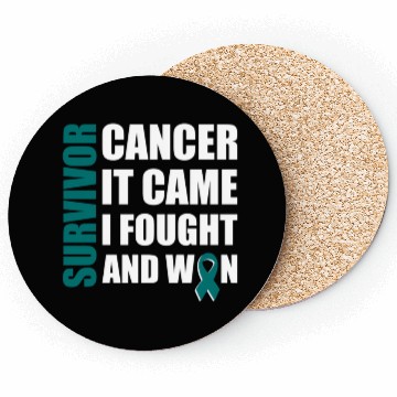Discover Ovarian Cancer Fight Cancer Ribbon Coasters