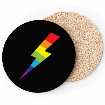 Discover Awesome Rainbow Lightning Bolt Print Coasters