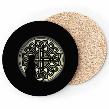 Discover Celtic Knot Cat And The Moon Coasters