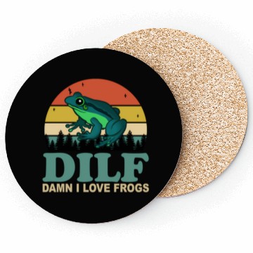 Discover Dilf-Damn I Love Frogs Saying Frog-Amphibian Coasters