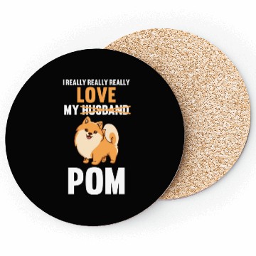 Discover I Love My Husband Pomeranian Coasters