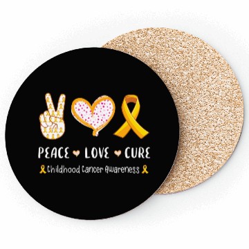 Discover Peace love America with hand sign sunflower and US Coasters