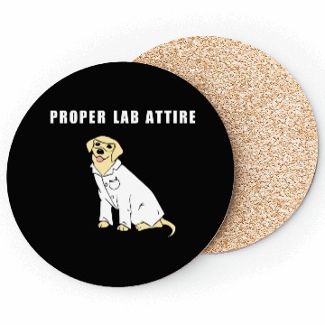 Discover Proper Lab Attire Laboratory Dog Pun Science Coasters