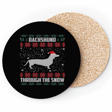 Discover Dachshund Through The Snow Ugly Coasters