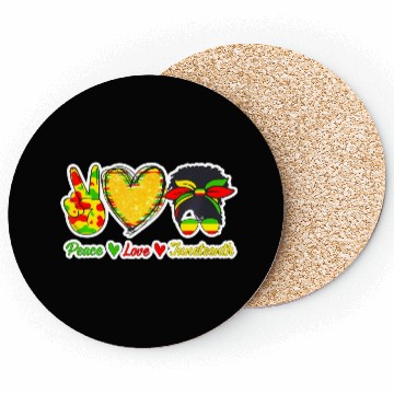 Discover Peace Love Junenth Black Pride Freedom Independenc Coasters