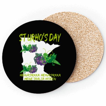 Discover St Urhos Day Grasshopper Grapes Vineyard Minnesota Coasters
