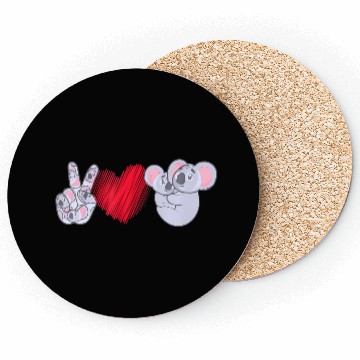 Discover Peace Love Koala Koala Lover Coasters