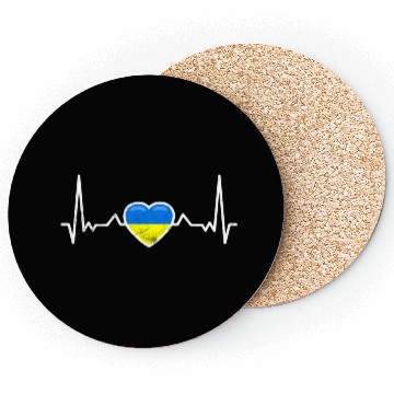 Discover Heartbeat Ukraine Heart Ukrainian Flag Coasters