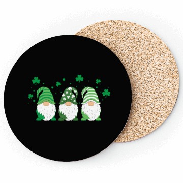Discover Gnomes Holding Shamrock Leopard Plaid St Patrick'S Coasters