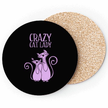 Discover Crazy Cat Lady For Cat Purple Coasters