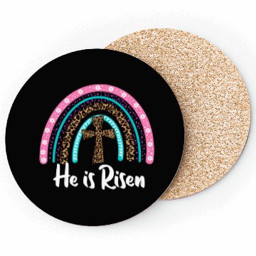 Discover Easter For Christian N Mom He Is Risen Leopard Coasters