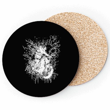 Discover Motorcycle Off-road Ride Tattoo Splash Style Coasters
